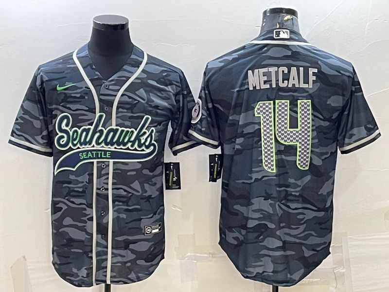 Men Seattle Seahawks #14 Metcalf Camo 2022 Nike Co branded NFL Jerseys->seattle seahawks->NFL Jersey
